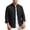 Black, variant on ROHUUQUE Men's Cotton Linen Shirts Stand Collar Long Sleeve Solid Frog Button Pocket Loose Casual Tops Daily Outdoor