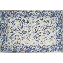 Rajasthan Vine Cotton Table Placemat 19" x 13" Blue