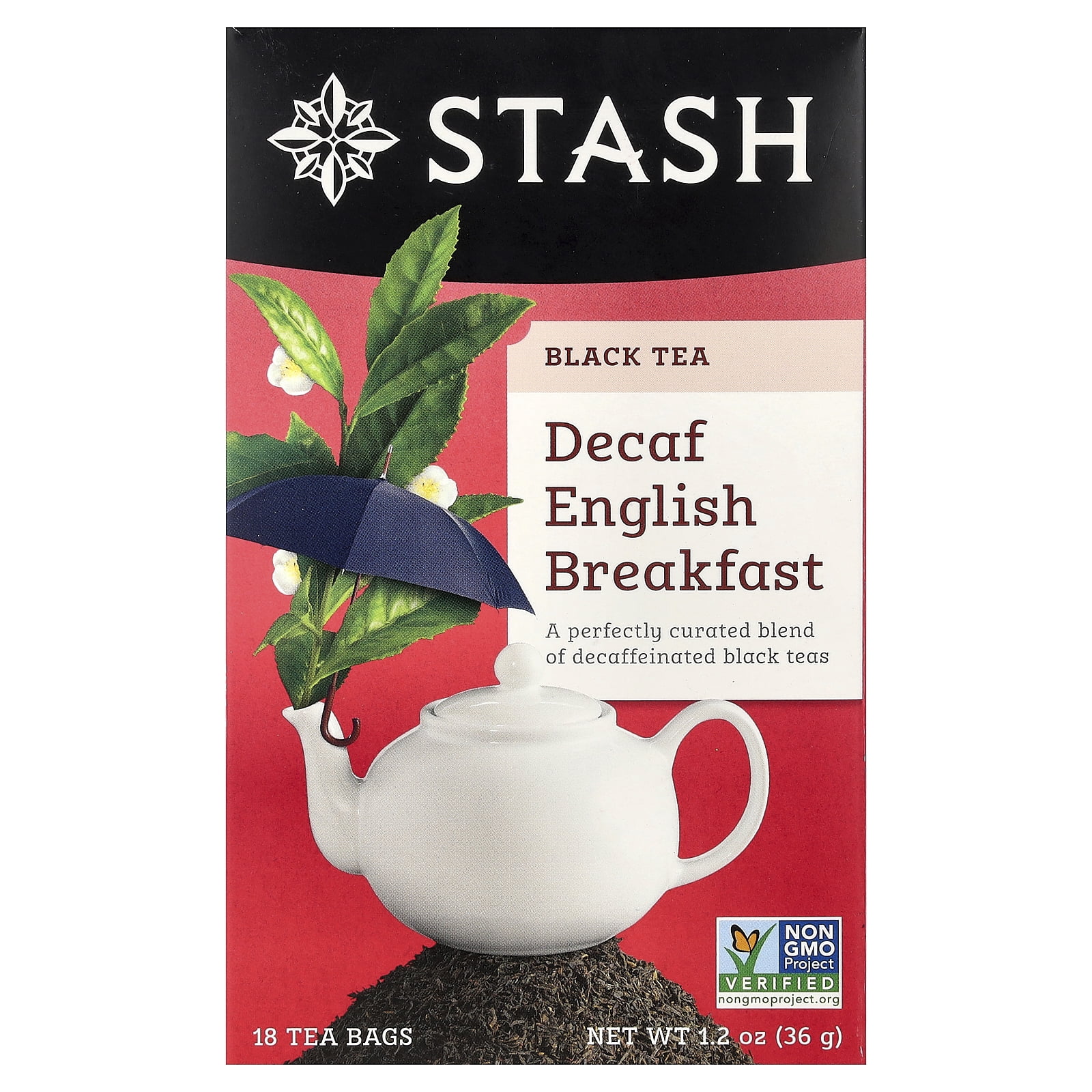 (5 pack) Stash Decaf English Breakfast Tea Bags, 18 Count, 1.2 Oz
