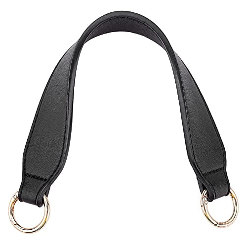 Leather Purse Bag Handle Replacement 13.4 Inch Short Leather Purse Strap Handbag Handles Wide Shoulder Strap Clutches Handle with Spring Ring for Satchel Tote Briefcase 1.34inch Wide Black Walmart
