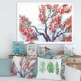 thumbnail image 3 of Abstract Red Flowers of Spring Tree 20 in x 12 in Framed Painting Canvas Art Print, by Designart, 3 of 4