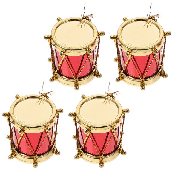 DRAFIDEEP Miniature Drum Model for Decoration Red PP Material Safe and Reusable 4pcs