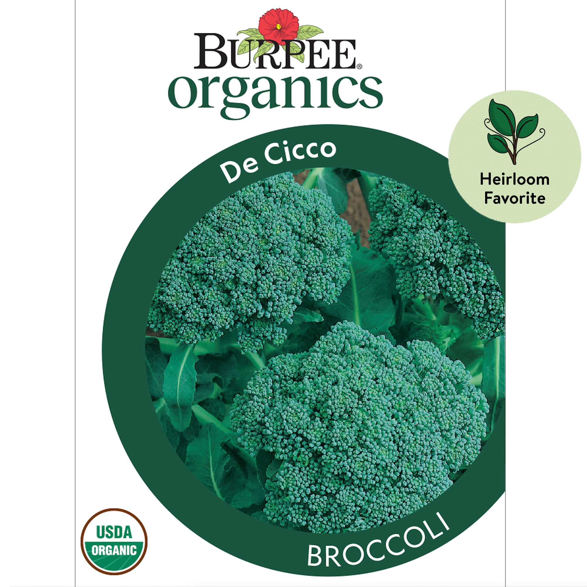 Burpee Organic De Cicco Broccoli Vegetable Seed, 1Pack