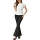thumbnail image 2 of INSPIRAR CHIC Blusa Elegante de Manga Corta para Mujeres con Cuello Barco, Tops de Peplum con Cinturón para Oficina, L Blanco, 2 of 6
