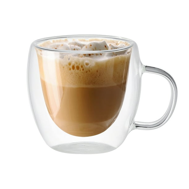 Comprado en un paquete de 2 Taza de café con asa de cinta resistente Taza de agua creativa transparente de alto borosilicato Capacidad: 150 ml A1 alta tasa de daños fortalece el ANGGREK Otros