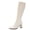 Beige, variant on ATENAR Womens Tall Dress Boots,Glossy Finish Boots,Side Zipper,Soft Supportive,Mid Heel,Black,7.5