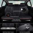 thumbnail image 6 of FLORICH Universal Fit Full Set Car Seat Cover for Most Cars Trucks SUV, Comfortable Luxury Leather Automotive Seat Covers - Breathable Waterproof, Black & Red Line, 6 of 8