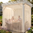 thumbnail image 2 of DONGPAI Outdoor Mosquito Netting for Patio - DIY Cut to Size High Density Bug Screen Mesh Lightweight Outdoor Sheer Curtains for Gazebo Pergola Porch - Rod Pocket Hang, 5.2 ft x 10 ft (1 Panel), 2 of 10