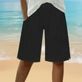 thumbnail image 7 of Linen Shorts for Women, Audhol Shorts for Women Wide Leg Linen Knee Length Summer Casual Long Shorts Loose High Waisted Short with Pockets Wide Leg Shorts for Women Black XL, 7 of 7