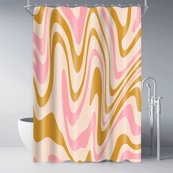 Extra Long Size 72x84in Water Resistant Fabric Shower Curtain for Bathroom Decor, Abstract Marble Shower Curtain, Modern Stripes Elegant Shower Curtain Machine Washable