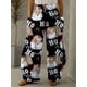thumbnail image 2 of Otoño e invierno, impresión 3d, tendencia europea y americana, serie navideña, pantalones de pierna ancha para mujer, 2 of 6