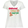 thumbnail image 3 of Inktastic Christmas Official Cookie Taster with Bell and Star Cookie Women's Plus Size V-Neck T-Shirt, 3 of 5