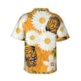 thumbnail image 3 of Bixox Men's Hawaiian Shirts Men's White Floral and Butterflies Print Short-Sleeve Shirt-X-Large, 3 of 8