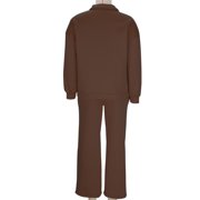 WMTBSRSW Sweats Sets for Women Half Zip Sweatshirt Sweatsuit Set Comfy Wide Leg Tracksuit 2 Piece Lounge Outfits Fall Fashion Clothes