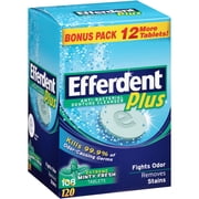 Efferdent Plus Mint Anti-Bacterial Denture Cleanser, 120 Count