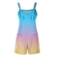thumbnail image 5 of JULMCOMO Tie Dye Gradient Rompers for Women Adjustable Straps Loose Casual Bib Overalls Sleeveless Trendy Summer Short Jumpsuit with Pockets Light Blue S, 5 of 6