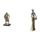 thumbnail image 1 of Estatua de caballero, figura de mujer africana, estatua de dama tribal africana, figura de escritorio, artesanía de resina hecha a mano, coleccionable, 1 of 8