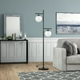 thumbnail image 2 of Evelyn&Zoe Pyrus 2-Light Floor Lamp with Glass Shades, Brass/White Milk, 2 of 5