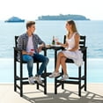 thumbnail image 4 of SERWALL Tall Adirondack Chairs Set of 2 with Connecting Table, HDPE Adirondack Outdoor Barstools, Black, 4 of 7