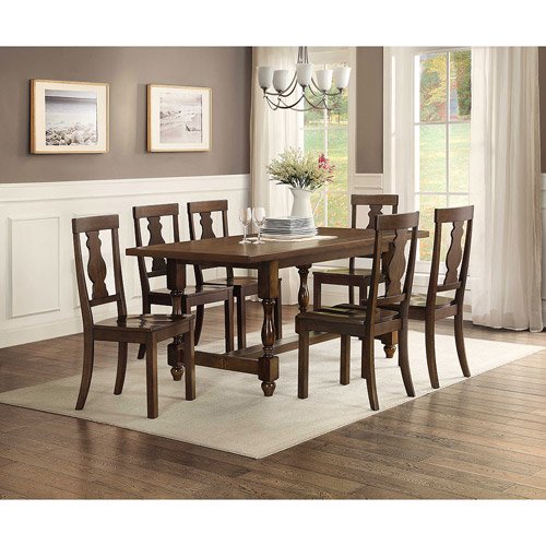 Better Homes and Gardens Providence 7 Piece Dining Set with Wood Chairs