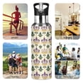 thumbnail image 7 of Yayeee 20oz Insulated Water Bottle Double Wall Stainless Steel with Flip Straw Lid, Beige Floral Pattern, 7 of 7