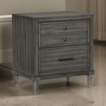 thumbnail image 6 of HomeStock Timeless Trends 25W x 18D x 27H Inch Gray Nightstand with 2 Drawers Tapered Legs and Dark Bronze Hardware, 6 of 6