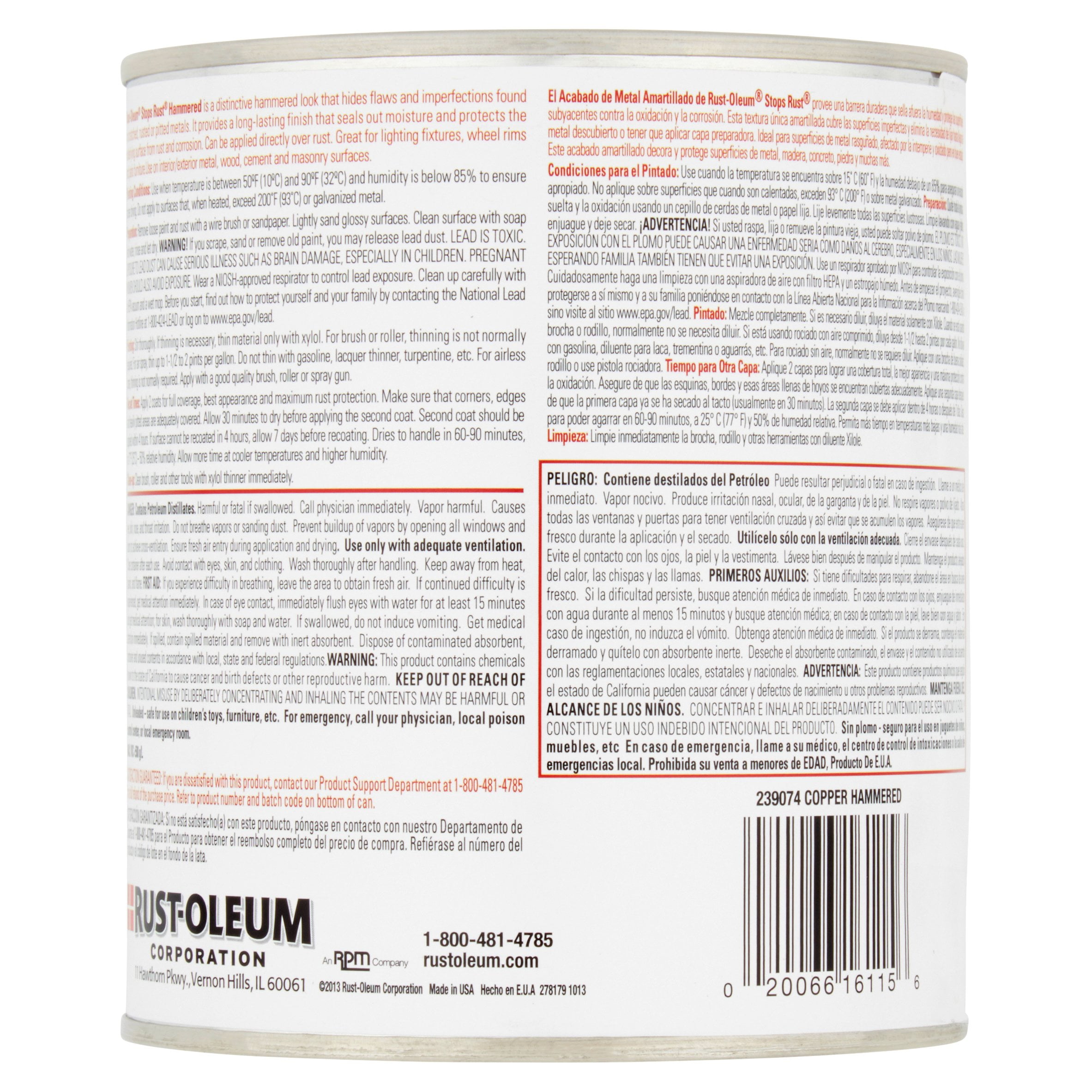 Rust-Oleum Stops Rust Hammered Paint, Copper, 1 Qt. - Town Hardware &  General Store