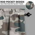 thumbnail image 5 of 3 PCS Camo Kitchen Curtains Set - Military Camouflage Tactical Army Tier Curtains with Valance, Woodland Desert Jungle Hunting Camo Window Treatment Panels for Farmhouse, Semi-Sheer, 5 of 5