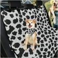 thumbnail image 3 of Pzuqiu Cow Print Dog Car Seat Cover Hammock Hard Bottom Pet Scratchproof Protection Against Dirt, Pet Fur with Dog Bandanas Hanging Car Trash Bag, 3 of 6