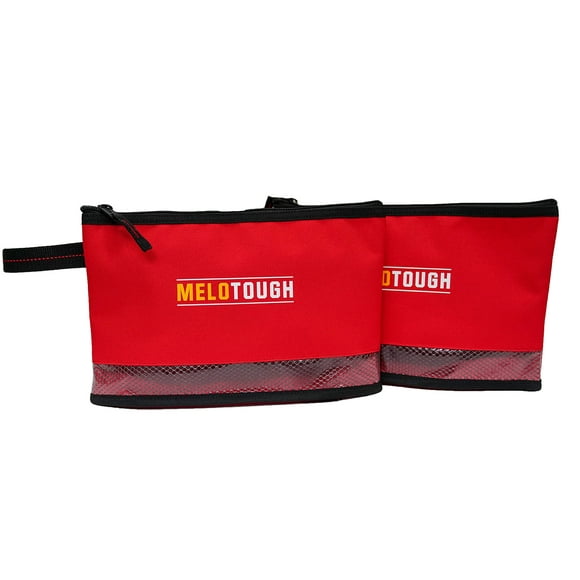 MELOTOUGH Pochette Multi-Outils Petit Sac à Outils Sac à Fermeture Éclair Pochettes à Fermeture Éclair, Organisateur de Rangement Durable Sac Fourre-Tout 2 packs Couleur Rouge