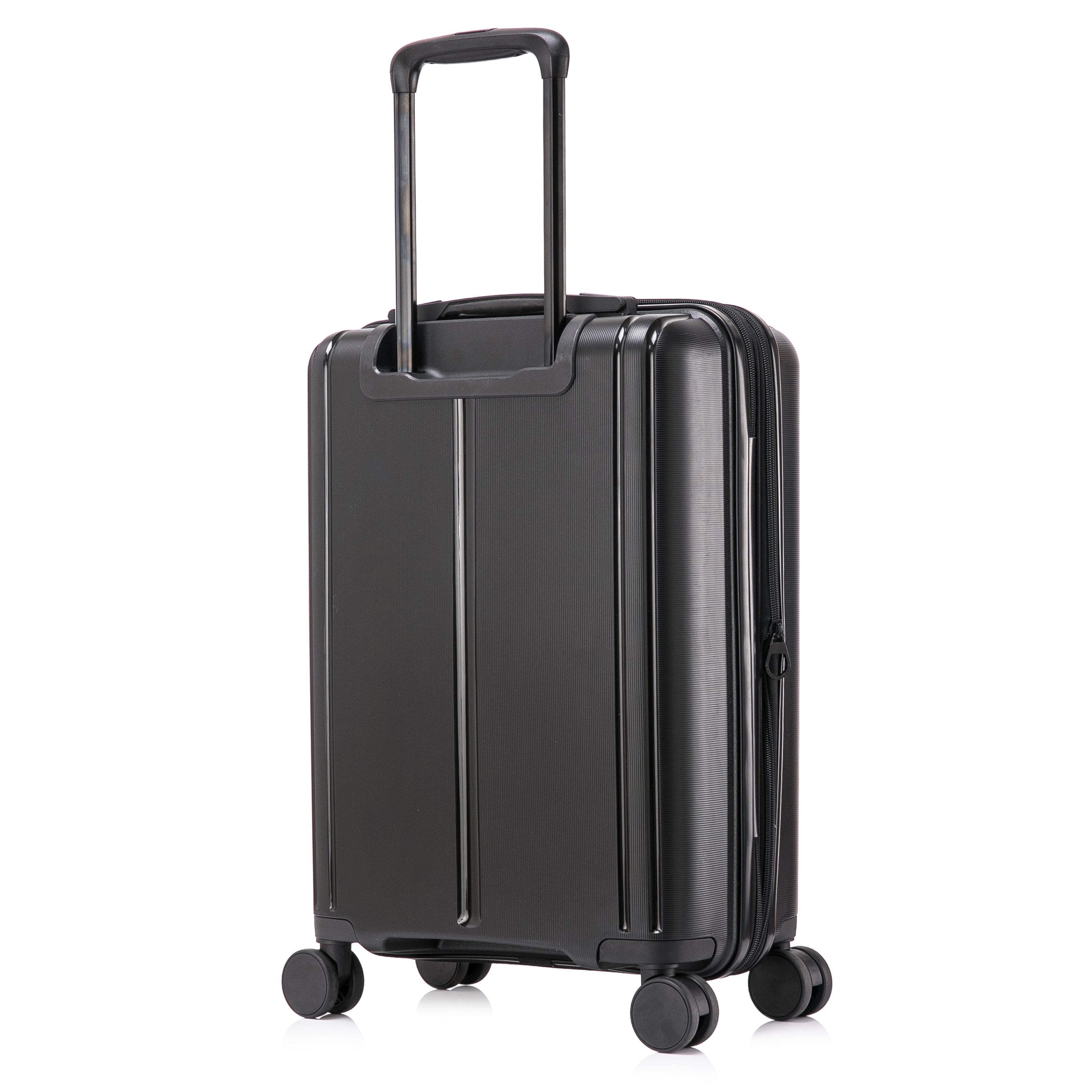 DUKAP Crypto 20" Hardside Lightweight Luggage with Spinner Wheels, Handle and Trolley, Black