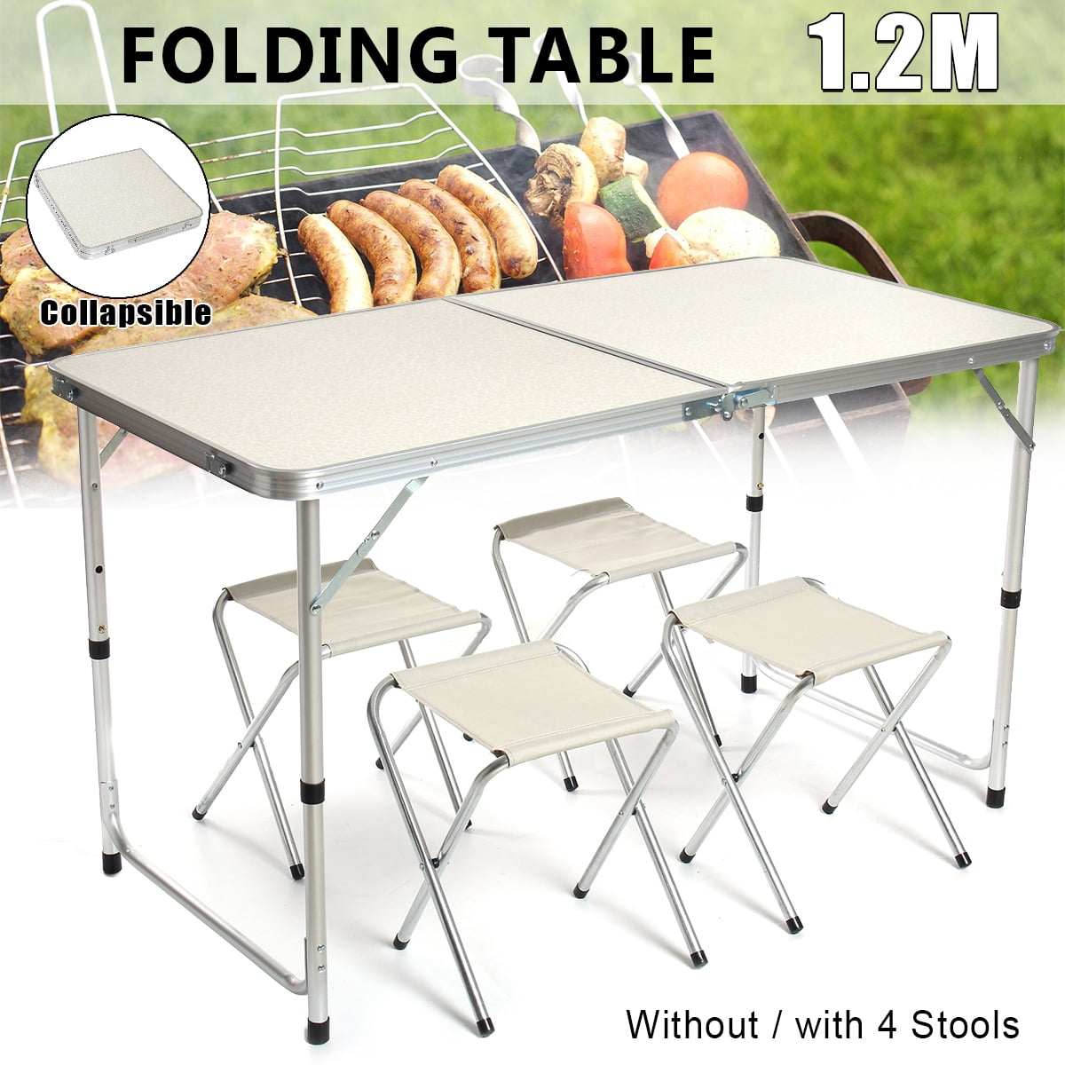 Folding Table Portable Indoor/Outdoor Picnic Party Dining Camp Tables Aluminium 