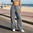 thumbnail image 6 of Women's Cargo Hiking Pants Casual Daily Cargo Pants Drawstring Solid Color Sports Wide Leg Baggy Loose Elastic Drawstring Pants With Multiple Pockets, 6 of 9