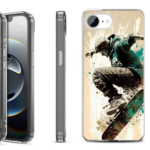 Shockproof Protective Phone Case for iPhone 16e, by OneToughShield - Skateboarding