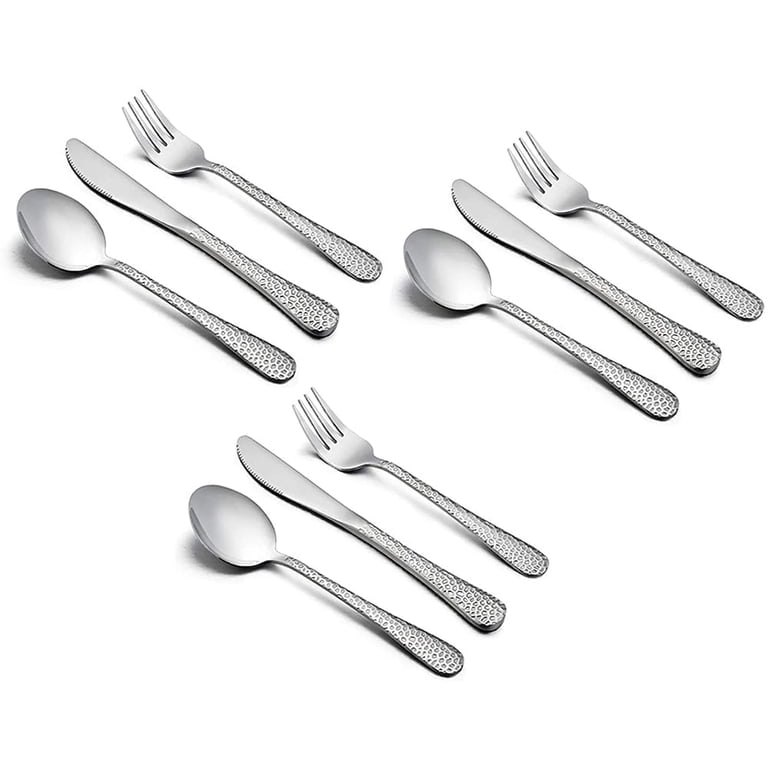 VeSteel Kids Hammered Silverware Set, 9-Piece photo 1