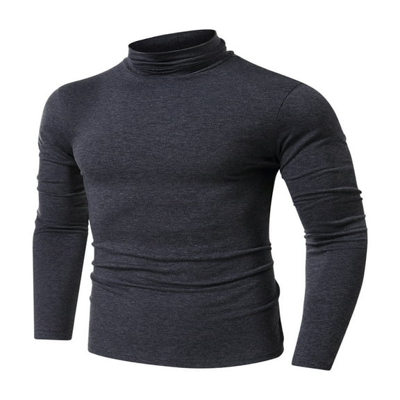 LYXSSBYX Men's Performance Long Sleeve Shirt Moisture Wicking Crew T-Shirt Solid Color Linen Stand Collar Slim Fit