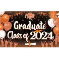 thumbnail image 2 of Graduate Class of 2024 Graduation Banner 7x5ft Orange Graduation Backdrop 2024 for 2024 Graduation Party Decorations Orange and Black Graduation Decorations Class of 2024, 2 of 9