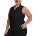 thumbnail image 2 of YIRUIYA Women Plus Size Sleeveless Racerback Golf Polo Shirts Lapel Collar Athletic Tank Tops, 2 of 7