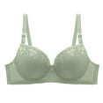 thumbnail image 2 of Push Up Thick Padded Deep Plunge Lace Underwire T Shirt Sexy Bra Lift Up Add 2 Cups Green 44, 2 of 6