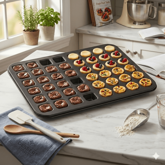 FUYGRCJ 48 Cavity Mini Muffin Pan, Square Small Muffin Tin, 15.87inch x 12.52inch Nonstick Cupcake Pan with Dividers, Heavy Duty Carbon Steel Cupcake Tool for Baking Cheesecake Party Supplies