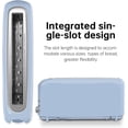 thumbnail image 4 of 2-Slice Slim Toaster, 6 Shade Settings with Cancel, Reheat & Defrost, 10" Long Slot, Auto Shut off, Removable Crumb Tray, Blue, 4 of 6