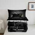 thumbnail image 4 of Erosebridal Gaming Comforter Set Headphones Game Controller Bedding Set Black Grey Video Game Decor Music Melody Duvet Set Gamer Comforter Teens with 1 Pillowcase Soft, 4 of 6