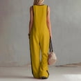 thumbnail image 4 of Wide Leg Jumpsuits For Women Zippered Round Neck Sleeveless Casual Jumpsuit Loose Trendy Wide Leg Baggy Overalls Summer Outfits with Pockets, 4 of 7