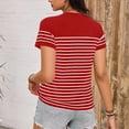 thumbnail image 5 of Womens Relaxed Fit Crop Top Short Sleeve Striped Crewneck Casual Soft T Shirt Boxy Summer Tee,Size 2XL, 5 of 6