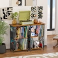 thumbnail image 6 of Record Player Stand with 2-Tier Storage, Wooden Desktop for Vinyl Albums, Retro End Table for Bedroom & Living Room, 6 of 6