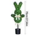 thumbnail image 3 of 27.5'' Artificial Bunny-Shaped Topiary Tree Pot UV-Resistant Bowknot,Faux Boxwood Topiaries Plant for Porch Decor Outdoor/Indoor, 3 of 7
