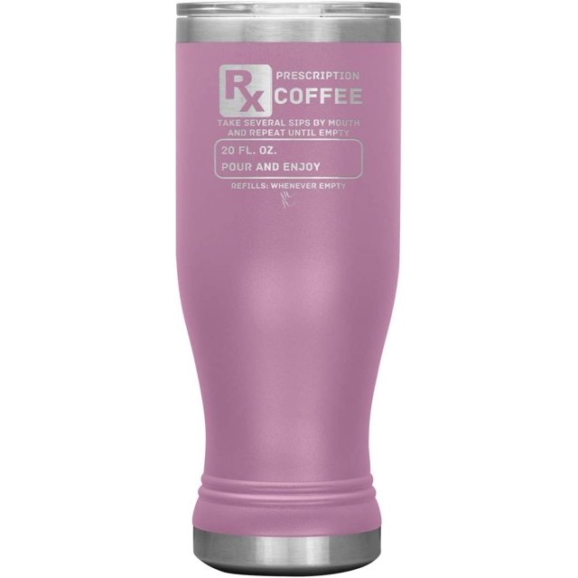 Prescription Coffee Rx Tumblers 20oz BOHO Insulated Tumbler/Light Purple