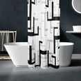 thumbnail image 2 of Stall Small Shower Curtain Half Size 36" Wx72 L,Black Bath Curtain for Bathroom Bath Decor Waterproof Washable Waffle Cloth Fabric Spa Shower Curtains,Contemporary Bathroom Curtains with Hooks, 2 of 5