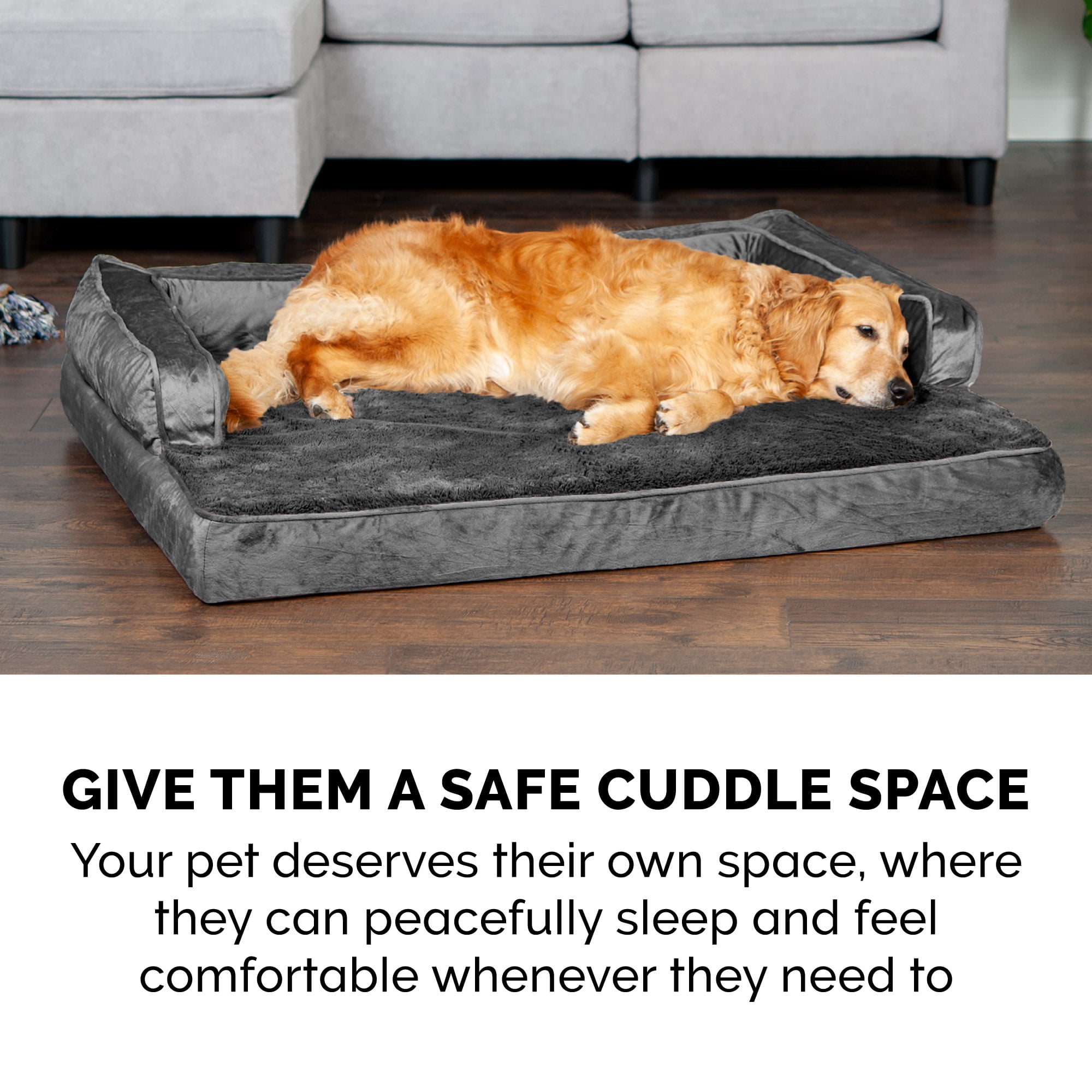 FurHaven Southwest Kilim Orthopedic Sofa Pet Bed, Jumbo/XL, Dark Gray, 1 Count