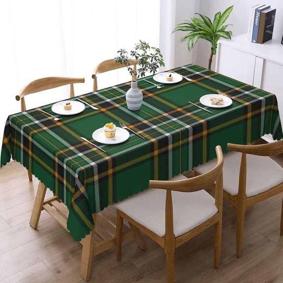 Rectangle Table Cloth, Irish National Tartan Resistant Washable Tablecloth Decorative Table Cover for Dining, Indoor and Outdoor